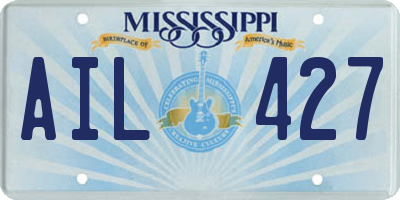 MS license plate AIL427