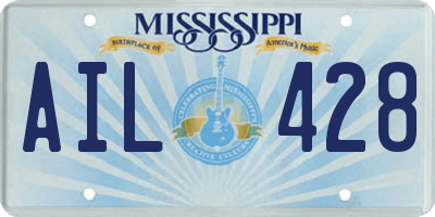 MS license plate AIL428