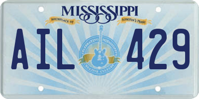 MS license plate AIL429