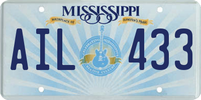 MS license plate AIL433