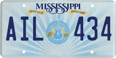 MS license plate AIL434