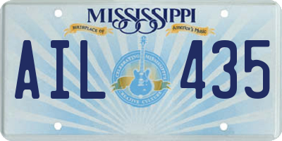 MS license plate AIL435