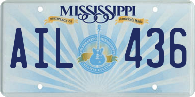 MS license plate AIL436