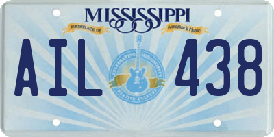 MS license plate AIL438