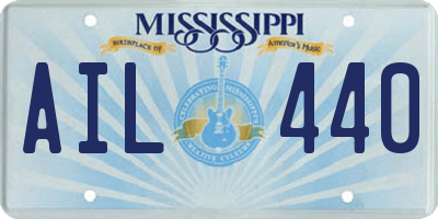 MS license plate AIL440