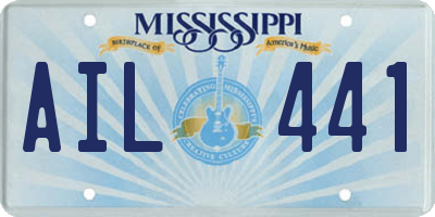 MS license plate AIL441