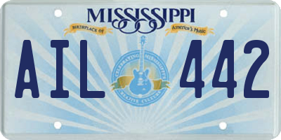 MS license plate AIL442