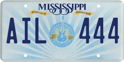 MS license plate AIL444