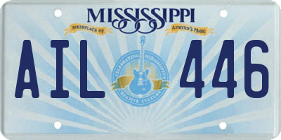 MS license plate AIL446