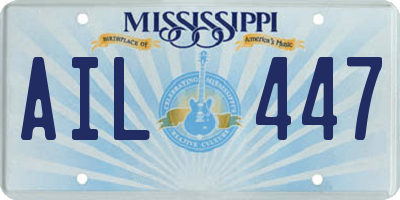 MS license plate AIL447