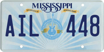 MS license plate AIL448
