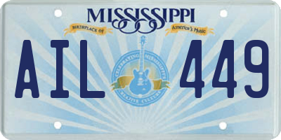 MS license plate AIL449