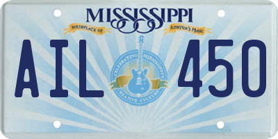MS license plate AIL450