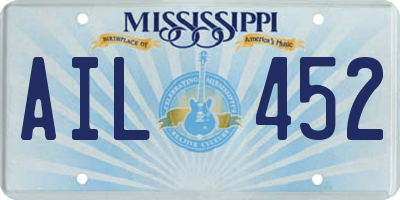 MS license plate AIL452