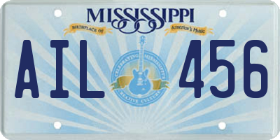 MS license plate AIL456