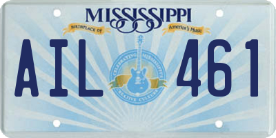 MS license plate AIL461