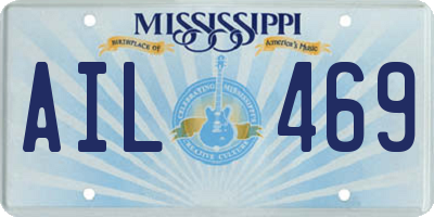 MS license plate AIL469