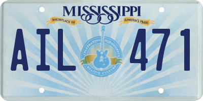 MS license plate AIL471