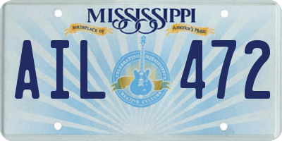 MS license plate AIL472