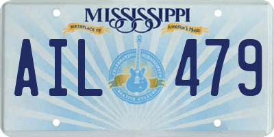 MS license plate AIL479