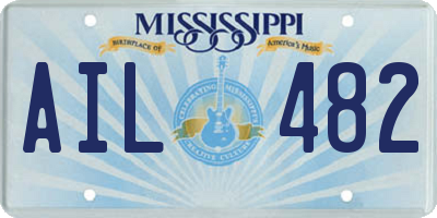 MS license plate AIL482