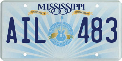 MS license plate AIL483