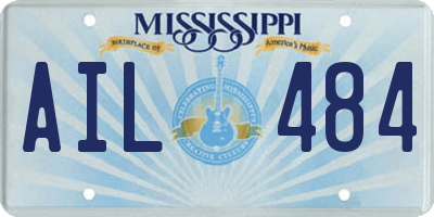 MS license plate AIL484