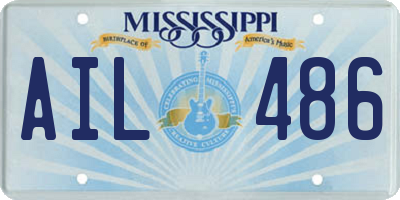 MS license plate AIL486