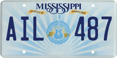 MS license plate AIL487