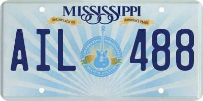 MS license plate AIL488