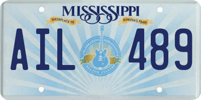 MS license plate AIL489