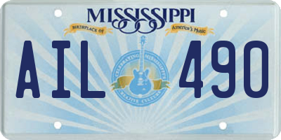 MS license plate AIL490