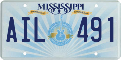 MS license plate AIL491