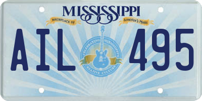 MS license plate AIL495