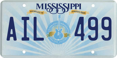 MS license plate AIL499
