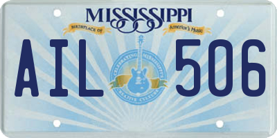 MS license plate AIL506