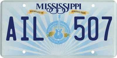 MS license plate AIL507