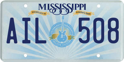 MS license plate AIL508