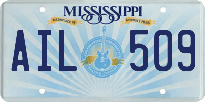 MS license plate AIL509