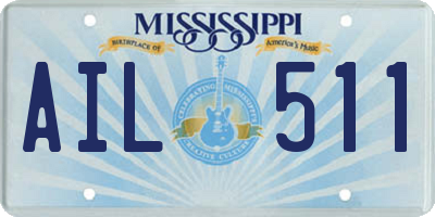 MS license plate AIL511