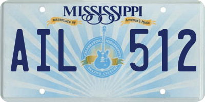 MS license plate AIL512