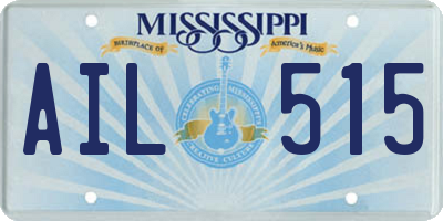 MS license plate AIL515