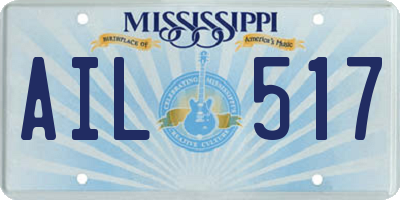 MS license plate AIL517