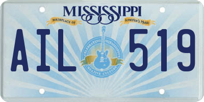 MS license plate AIL519