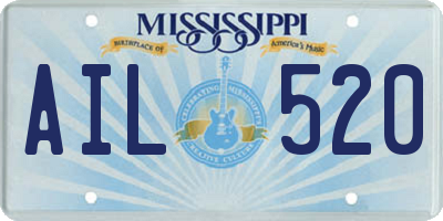 MS license plate AIL520