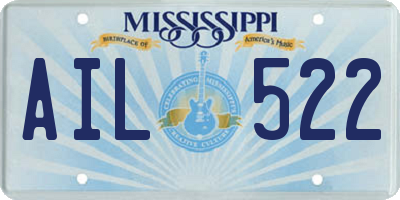 MS license plate AIL522