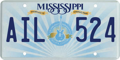 MS license plate AIL524