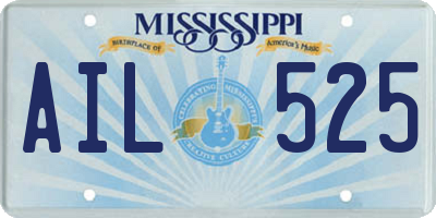 MS license plate AIL525