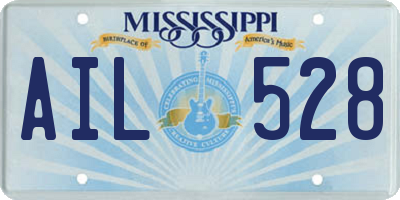 MS license plate AIL528