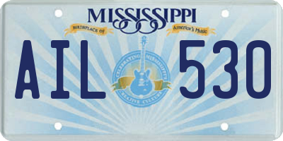 MS license plate AIL530